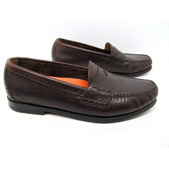 Cole Haan Grand o's Maine Pinch Mens Brown Pebbled Leather Penny Loafers US 9.5 - Picture 7 of 16